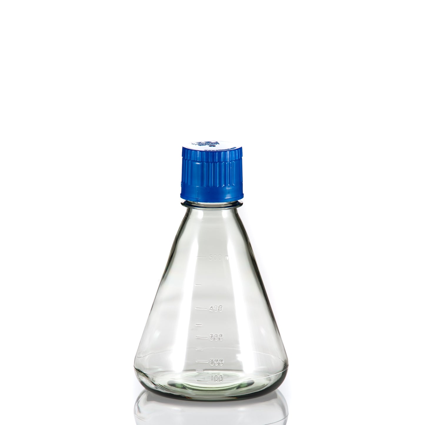 TriForest FPC0500S, 500ml Polycarbonate Erlenmeyer Culture Flask, Flat Base, Membrane Vented Duo Cap, Sterile