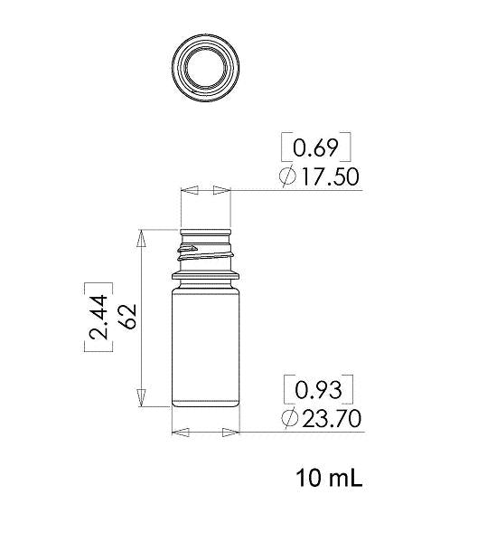 TriForest RPC0010, 10ml Polycarbonate Vial, Standard Cap