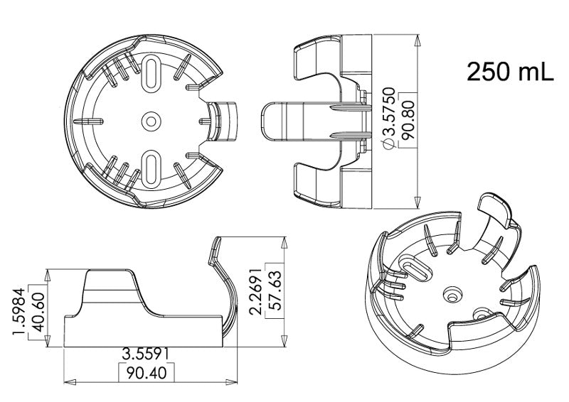 TriForest SFC0250, 250ml Plastic Shaker Flask Clamps, 1ct