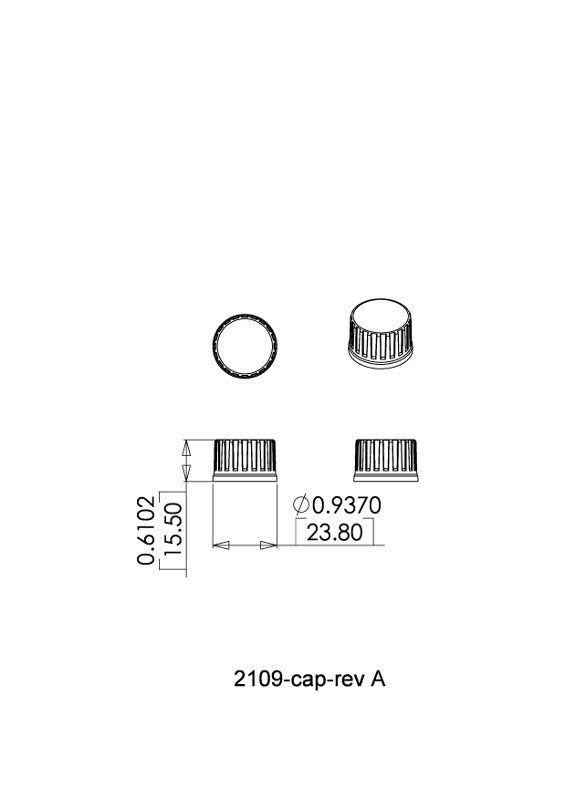 TriForest BGC0030S-B, 30ml PETG Media Bottle, Standard Cap w/Plastic Shrink Seal, Sterile