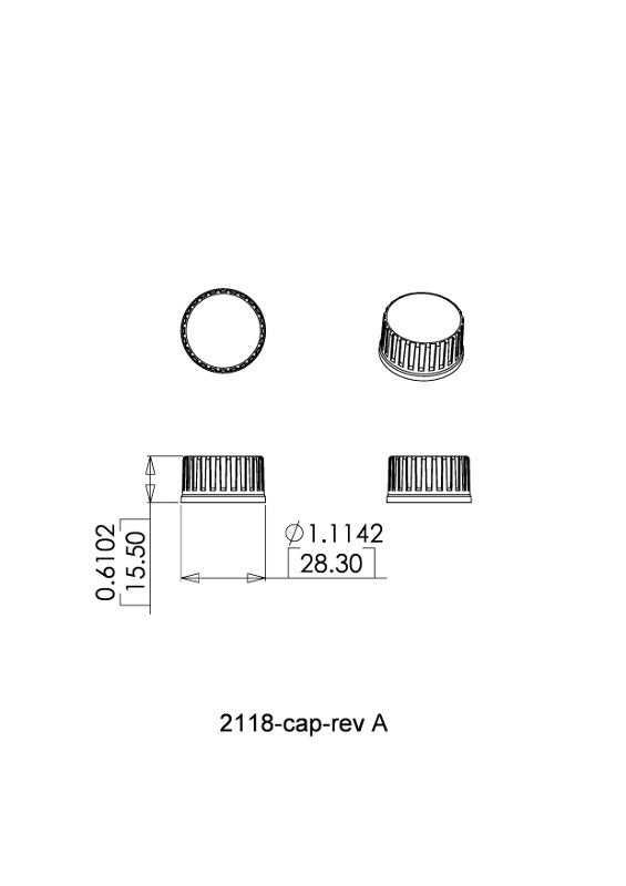 TriForest BGC0060S-B, 60ml PETG Media Bottle, Standard Cap w/Plastic Shrink Seal, Sterile