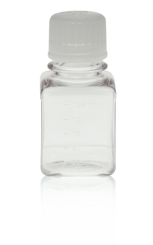 TriForest PGC0125MS, 125ml PETG Square Media Bottle, Sterile, Medical Grade