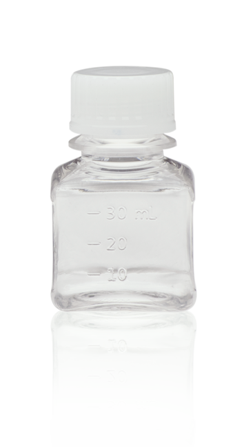 TriForest PTC0030S, 30ml PET Square Media Bottle, FDA Grade