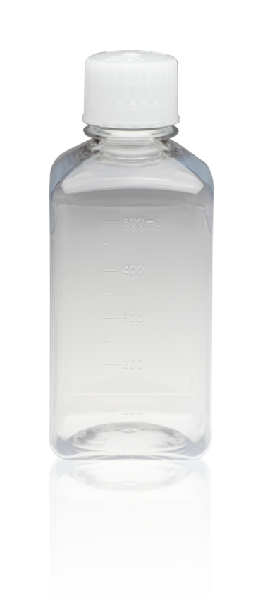 TriForest PTC0500S, 500ml PET Square Media Bottle, FDA Grade