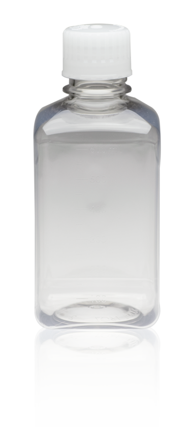 TriForest PTC0650S, 650ml PET Square Media Bottle, FDA Grade