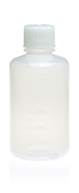 TriForest RPP0500-C, 500ml Polypropylene (PPCO) Boston Round Media Bottle, Standard Cap, Non-Sterile