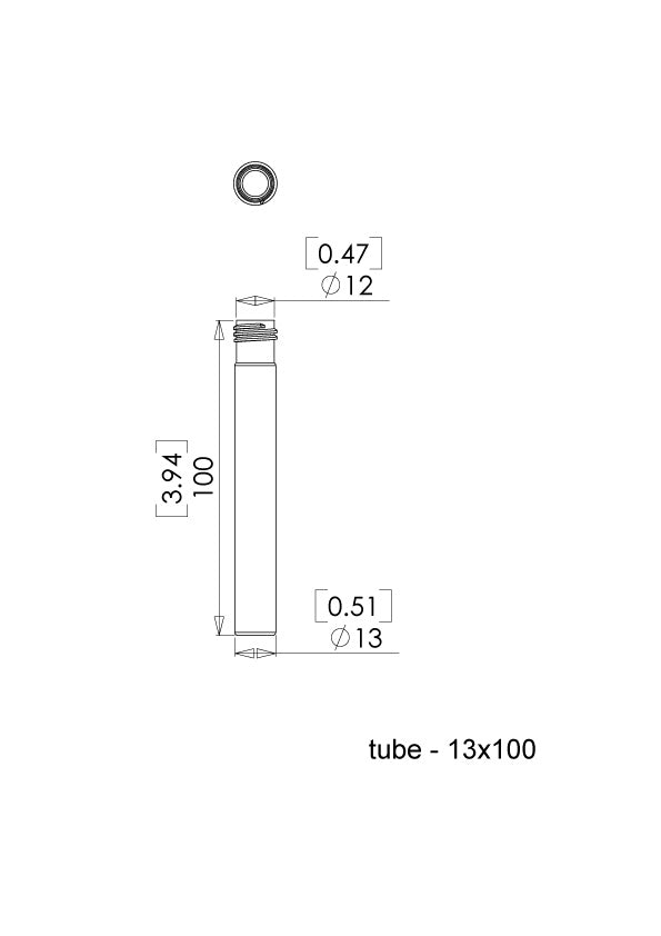 TriForest TPC13100, 13x100mm Polycarbonate Culture Tube, Standard Cap, 1500ct