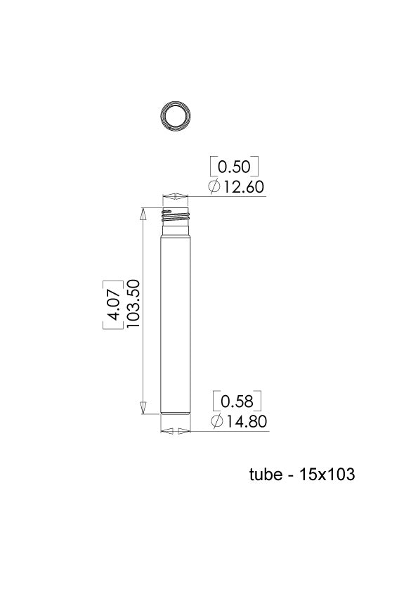 TriForest TPC15103, 15x103mm Polycarbonate Culture Tube, Standard Cap, 1716ct