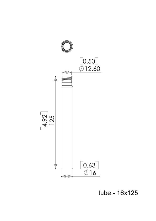 TriForest TPC16125, 16x125mm Polycarbonate Culture Tube, Standard Cap, 1200ct